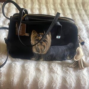Francesca’s collection Black Dog Print Women's Bag